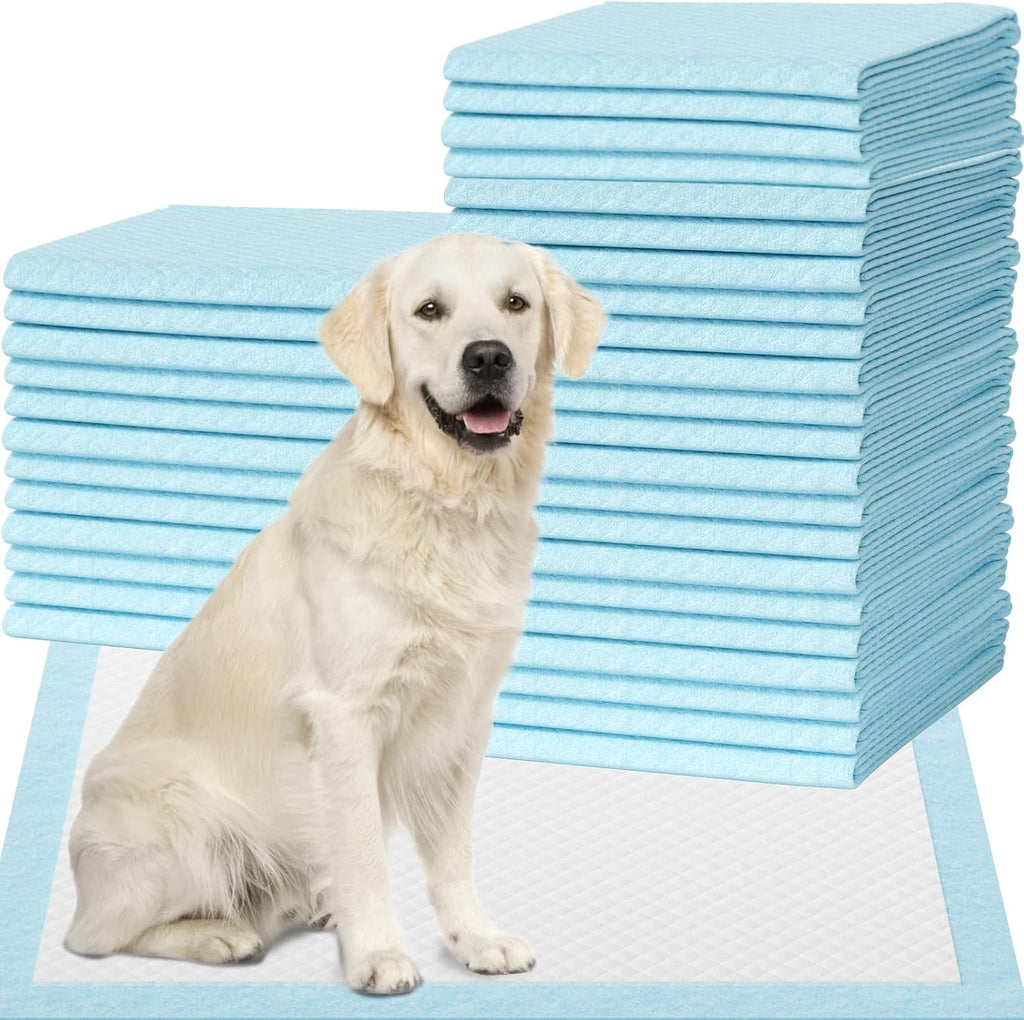 Puppy Pads 22"x23" 100 Count | 6-Layer Leak-Proof & Super Absorbent Dog Training Pads | Disposable Potty Pads for Puppies, Dogs, Cats & Rabbits | Blue & White