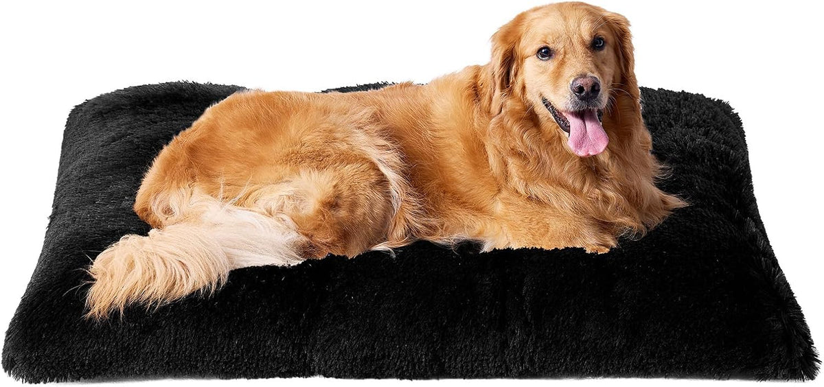 EHEYCIGA Fluffy Dog Crate Bed, Plush Extra Large Dog Pillow, Grey