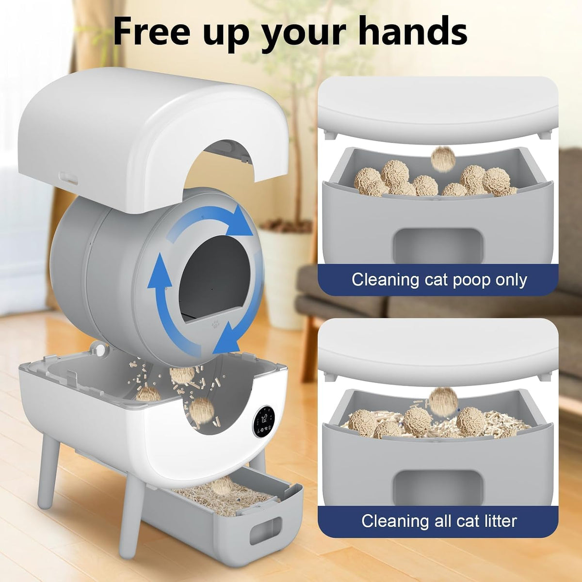 Cumrige Automatic Litter Box,Safety Sensor,App Control,95L Large Capacity