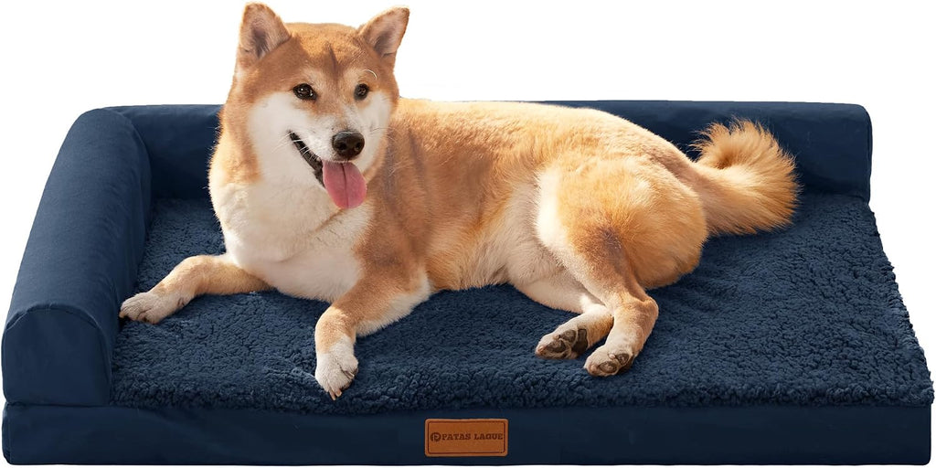 Patas Lague Orthopedic Large Dog Bed Washable Pet Sofa Bed 36''X24'' Black
