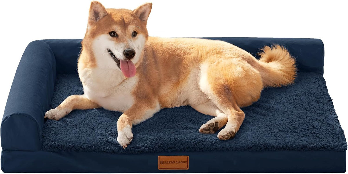 Patas Lague Orthopedic Large Dog Bed Washable Pet Sofa Bed 36''X24'' Black