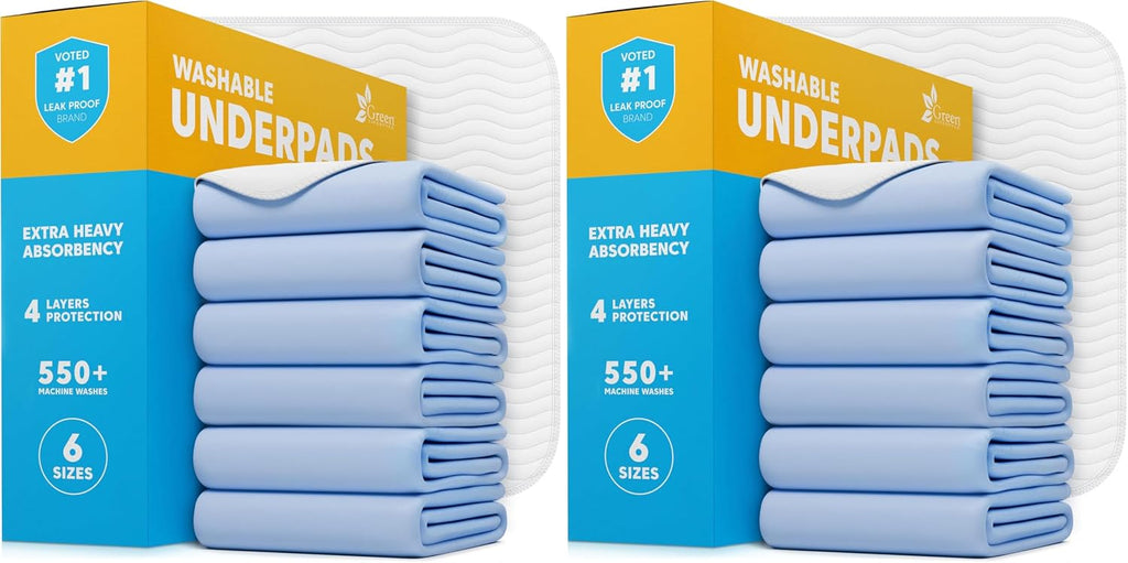 Washable Underpads - Large Pads for use as Incontinence Bed Pads, Reusable Pet Pads, Great for Dogs, Cats, Bunny, Seniors Bed Pad (Pack of 2 - 41x41)