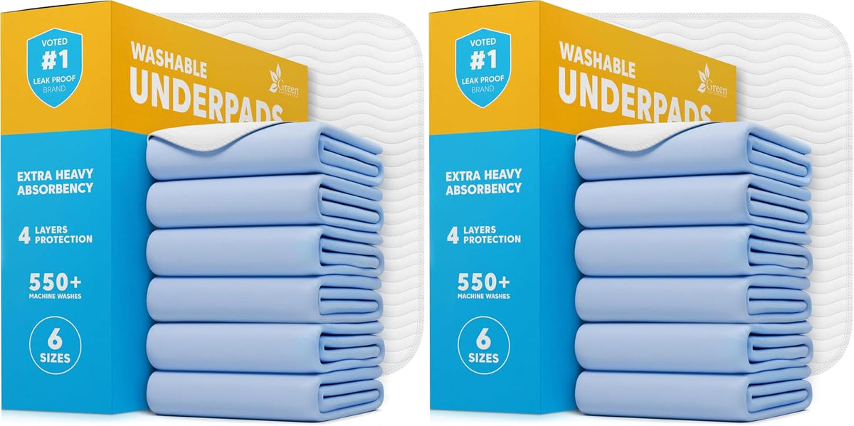 Washable Underpads - Large Pads for use as Incontinence Bed Pads, Reusable Pet Pads, Great for Dogs, Cats, Bunny, Seniors Bed Pad (Pack of 2 - 41x41)
