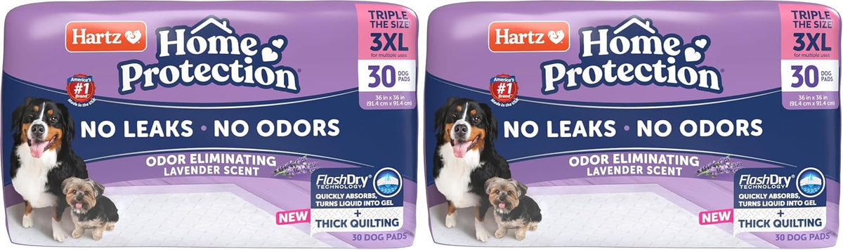Hartz Home Protection Lavender Scent Odor Eliminating Dog Pads, 3XL, 30ct