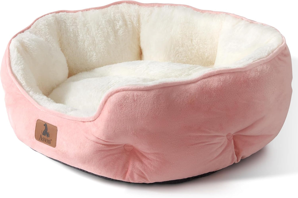 Medium Dog Bed for Medium Dogs, Cat Beds for Indoor Cats, Pet Bed for Puppy and Kitty, Extra Soft & Machine Washable with Anti-Slip & Water-Resistant Oxford Bottom, Grey, 25 inches
