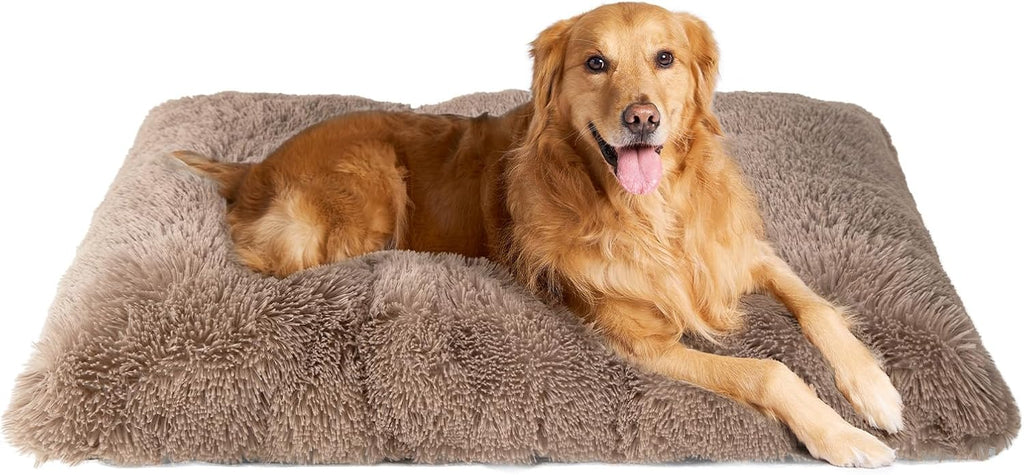 EHEYCIGA Fluffy Dog Crate Bed, Plush Extra Large Dog Pillow, Grey
