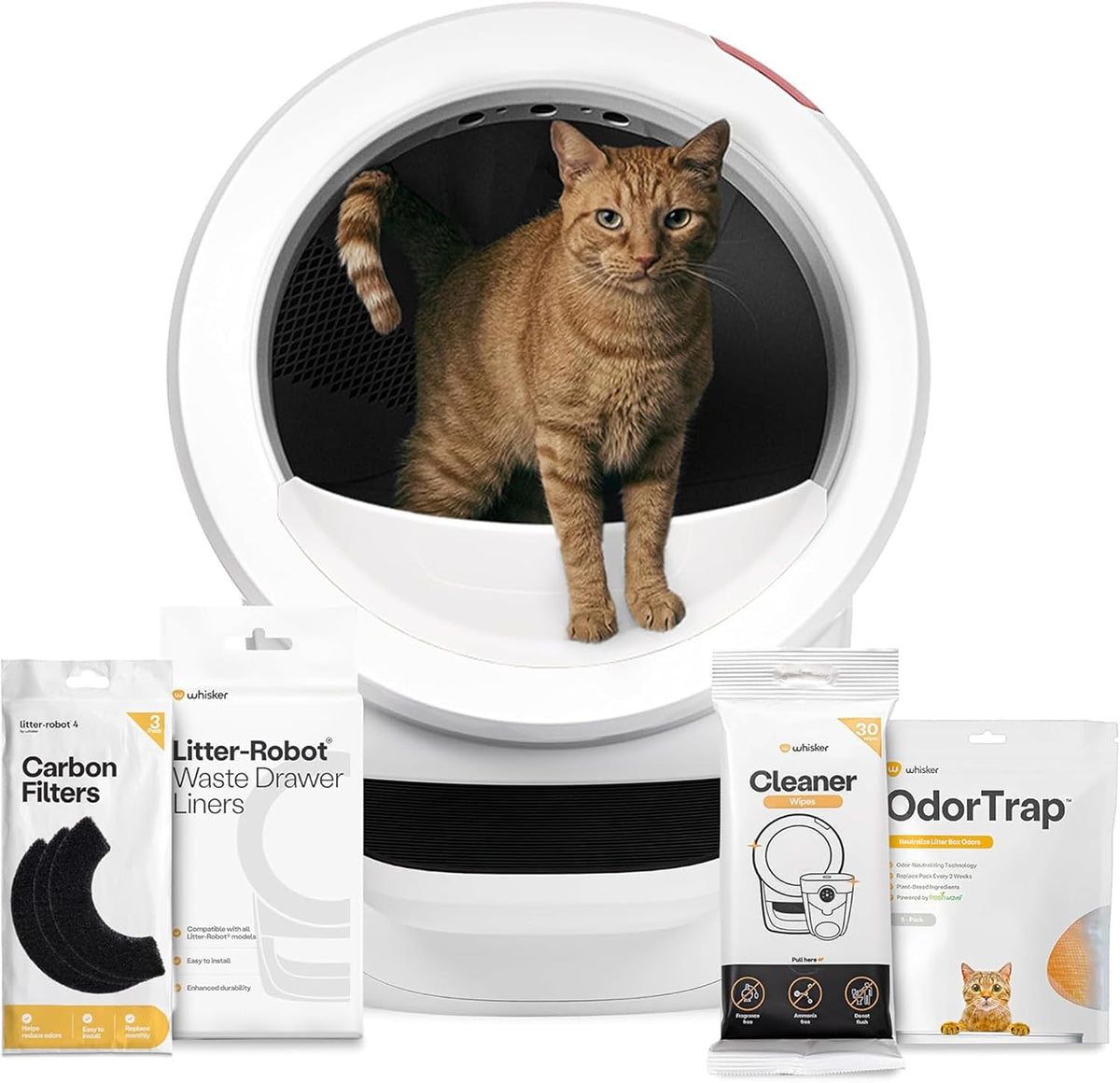 Whisker Litter-Robot 4 Supply & Accessory Bundle, Black - Automatic