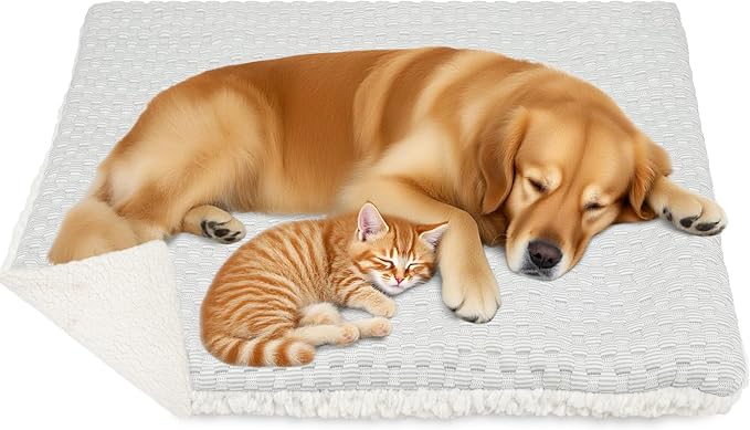 PatiencET Dog Cooling Mat, 36'' x 41" Reversible Dog Crate Pad (Cool and Warm), Pet Cooling Pad Bed with Washable Removable Cover, Soft Kennel Pad for Small Medium Dogs, Heated Warm Cat Bed