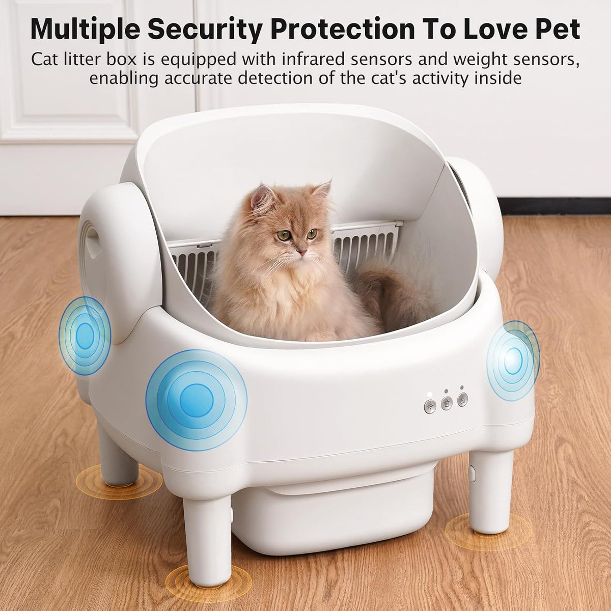 Paruuntys Automatic Litter Box,Safety Sensor,App Control,Open-top Design