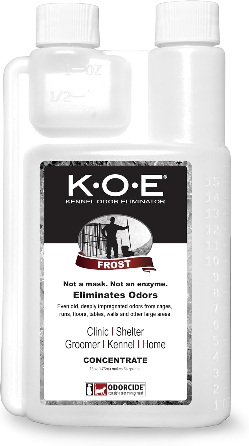 Odorcide K.O.E Kennel Odor Eliminator Concentrate, Fresh Scent, 16 oz - Non-Enzymatic Formula for Cages, Runs, Home and Kennel Use
