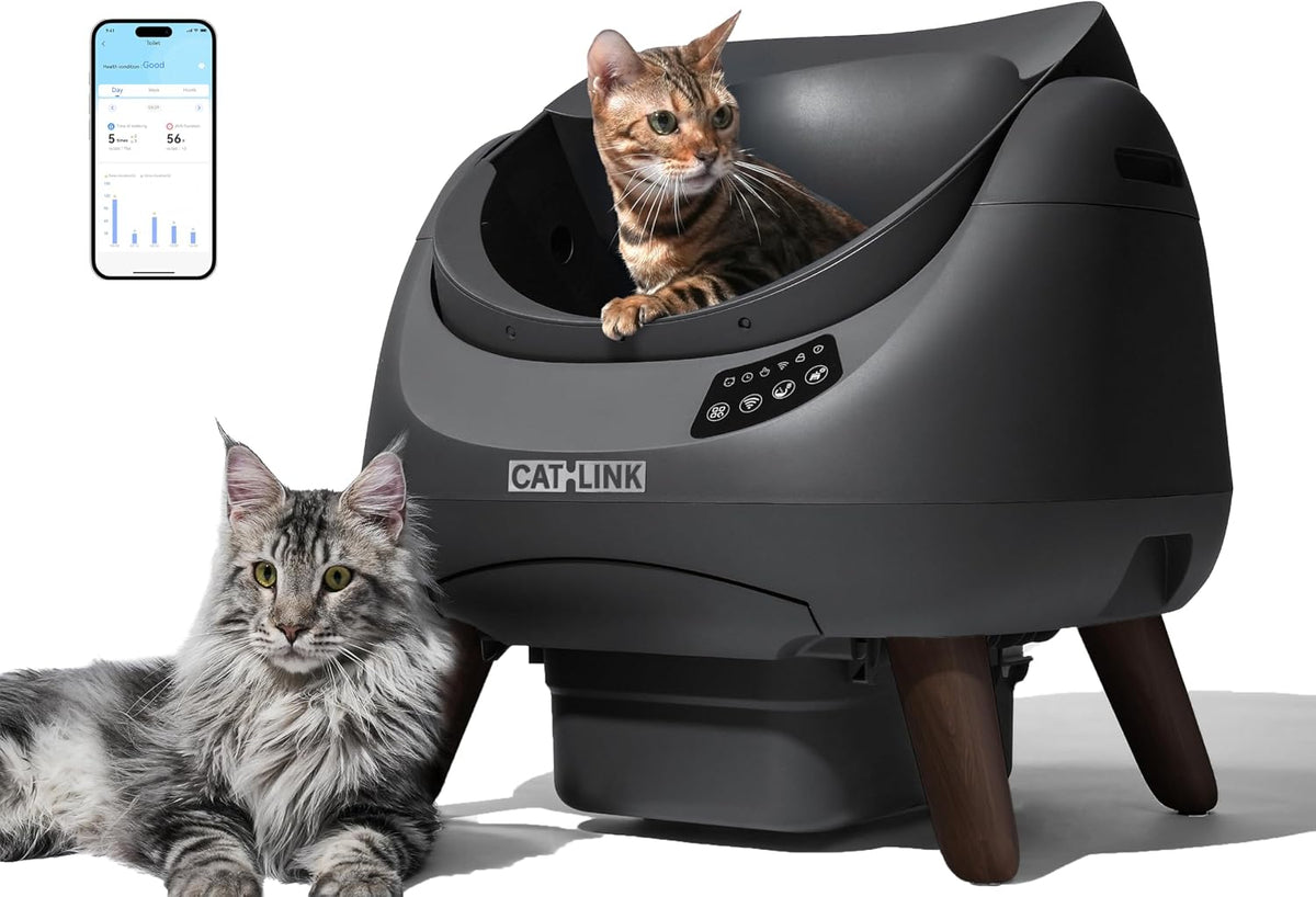 CATLINK Self Cleaning Cat Litter Box Open-X, 5G & 2.4G WiFi, Safe