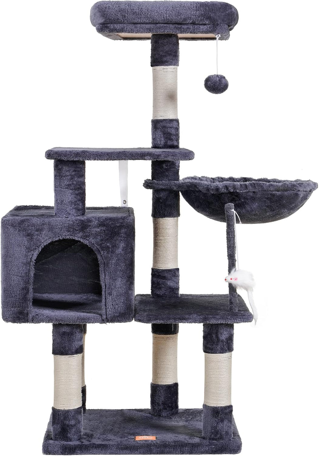 Heybly Cat Tree with Toy, 43.3 inch Cat Tower for Indoor Cats HCT004SG