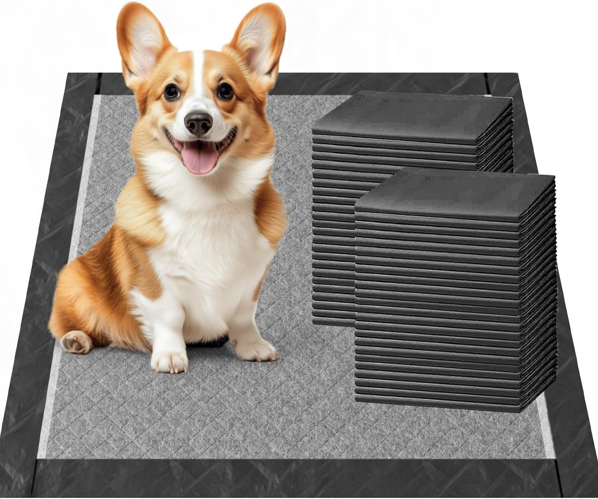 Charcoal Puppy Pads, XL 28"x34", All Edge-Wrapped, Odor-Control Thick Pad