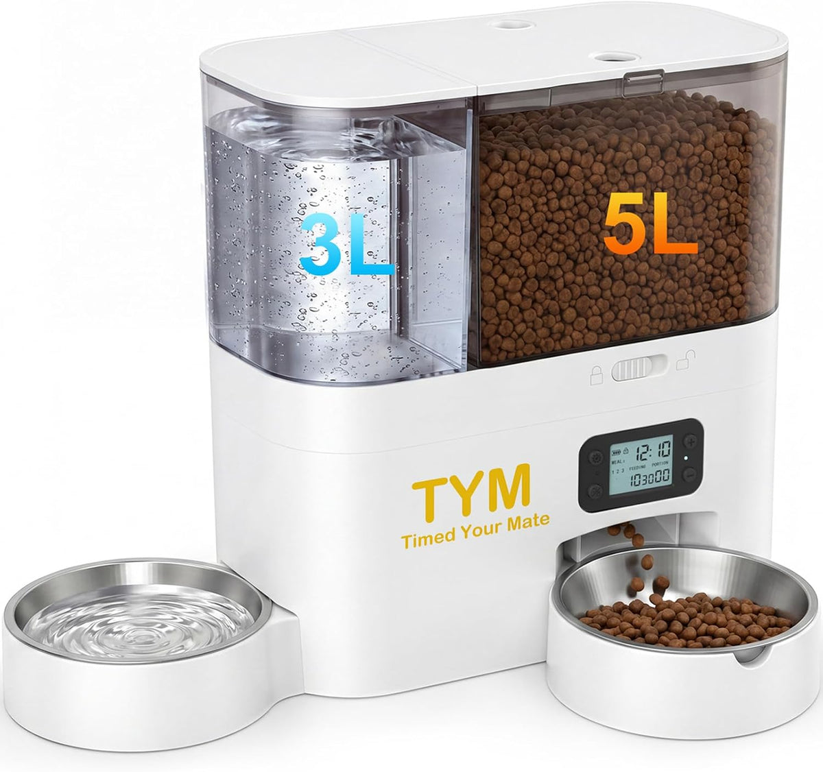 Automatic Cat Feeder with Camera and Water Dispenser, 5G WiFi App Control
