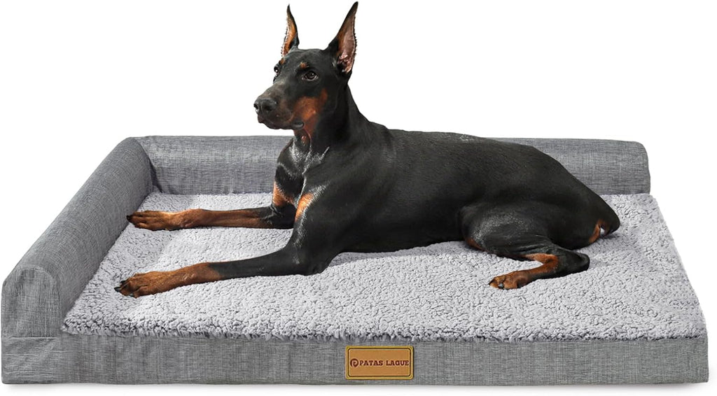 Patas Lague Orthopedic Large Dog Bed Washable Pet Sofa Bed 36''X24'' Black