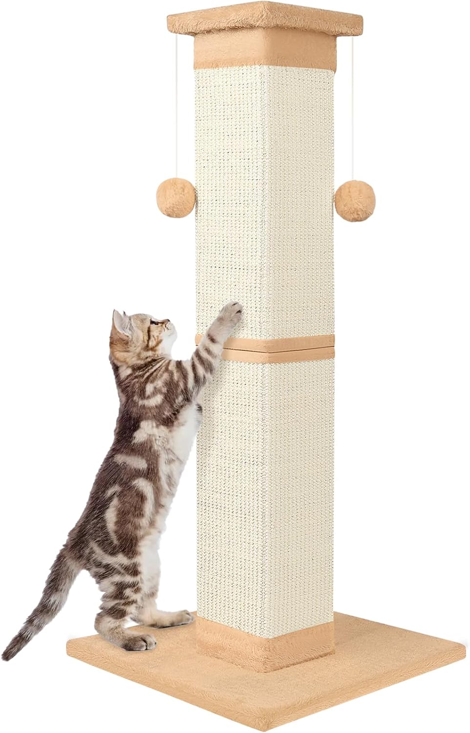 SOCATER Cat Scratching Post 33 Inch Nature Sisal Cat Scratch Post for Indoor Cats, Large Cat Scratcher Protect Your Furniture, for All Breeds