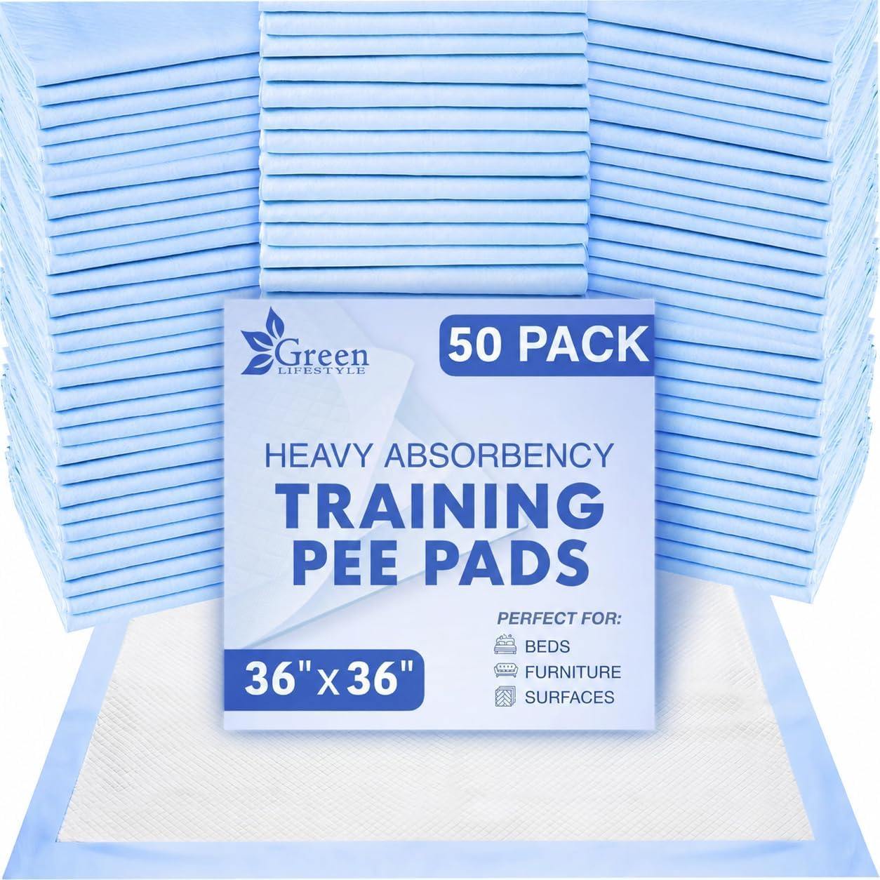 Washable Underpads - Large Pads for use as Incontinence Bed Pads, Reusable Pet Pads, Great for Dogs, Cats, Bunny, Seniors Bed Pad (Pack of 2 - 41x41)