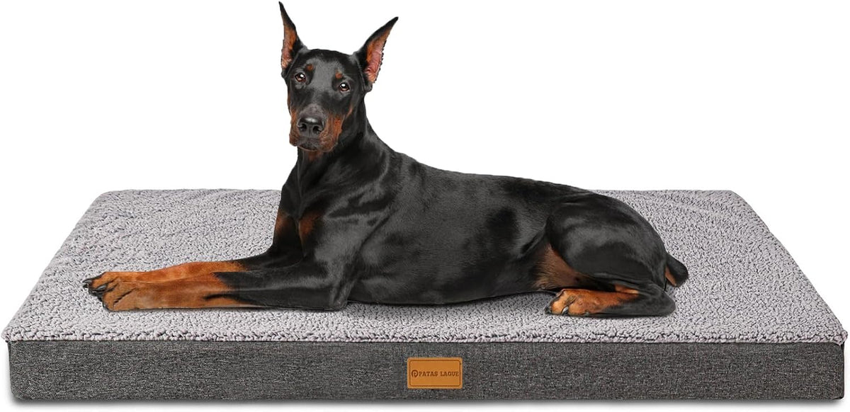 Patas Lague Orthopedic Large Dog Bed Washable Pet Sofa Mat 48''X30'' Black