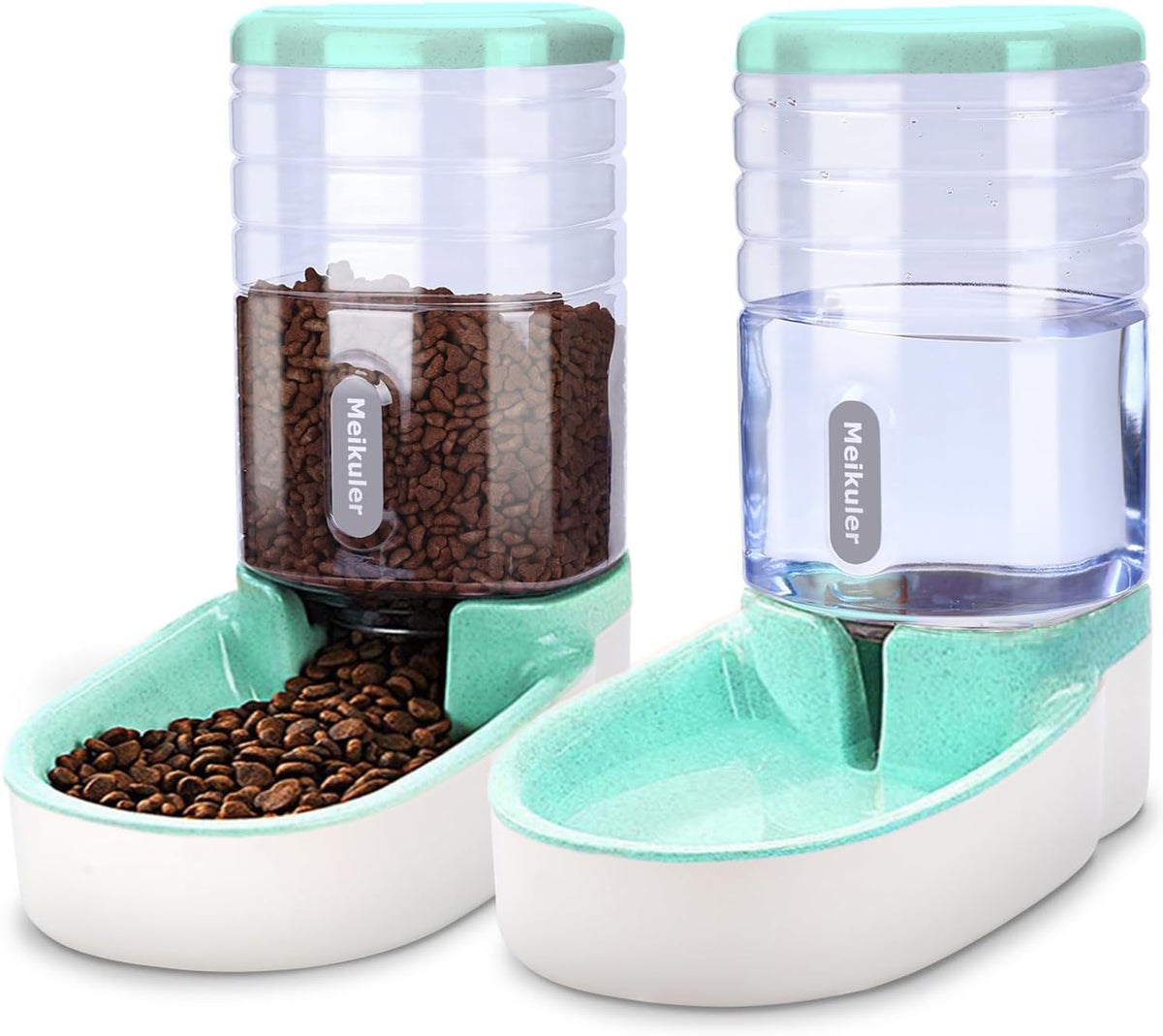 Meikuler Pets Auto Feeder 5.2L,Food Feeder and Water Dispenser Set for Medium & Large Dogs Cats and Pets Animals (Navy)