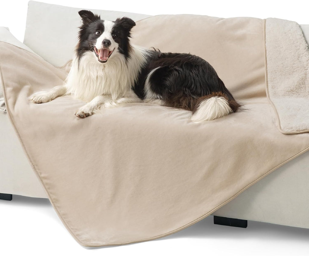 Bedsure Waterproof Dog Blankets for Large Dogs Sherpa Fleece Throw, 40X50