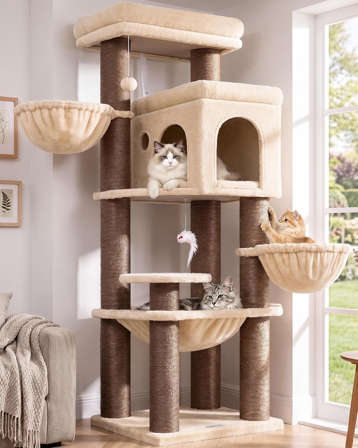 Globlazer Cat Tree Tower with Scratching Post for Indoor Cats, F53