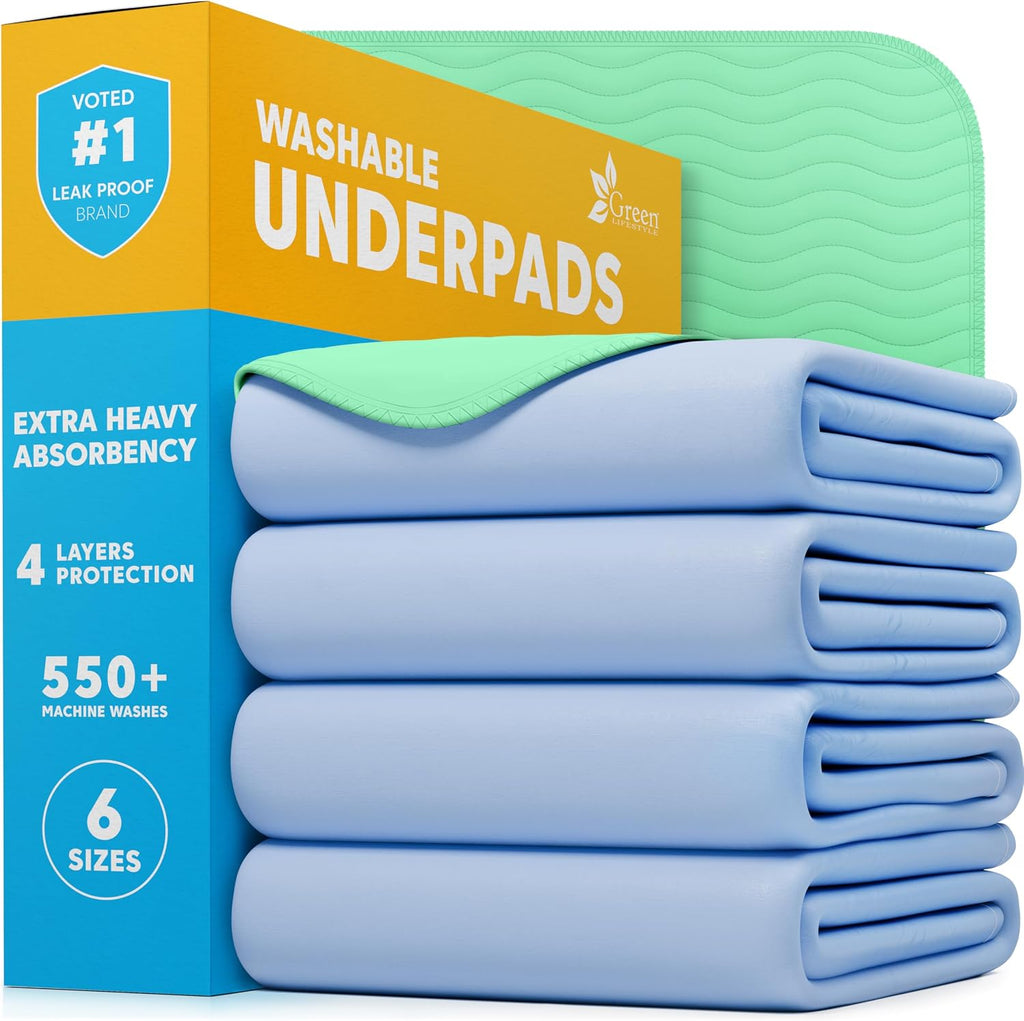 Washable Underpads - Large Pads for use as Incontinence Bed Pads, Reusable Pet Pads, Great for Dogs, Cats, Bunny, Seniors Bed Pad (Pack of 2 - 41x41)