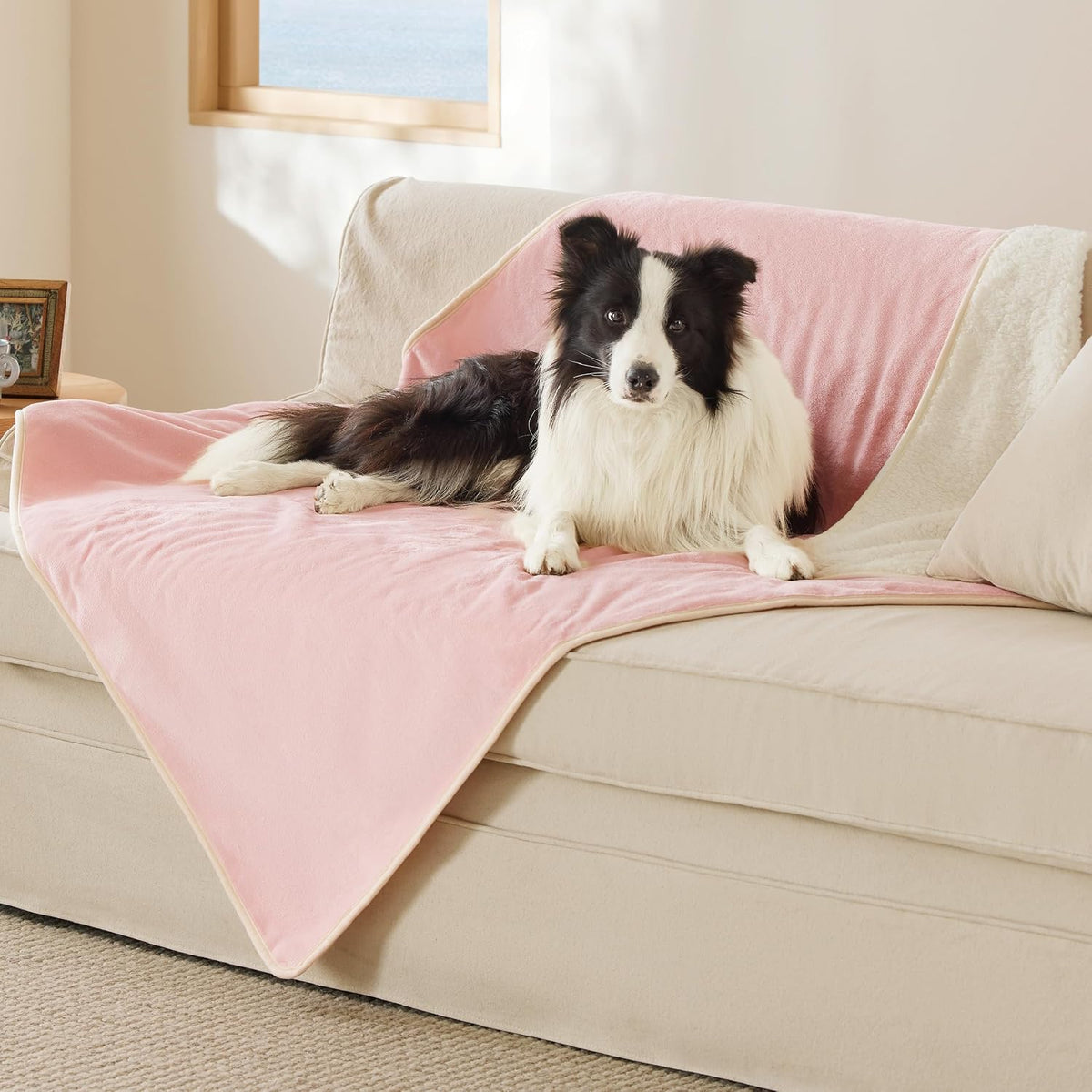 Bedsure Waterproof Dog Blankets for Large Dogs Sherpa Fleece Throw, 40X50
