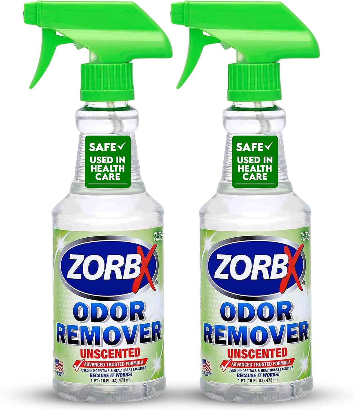 ZORBX Unscented Odor Remover Spray 64 Oz Refill, Hospital-Grade Formula