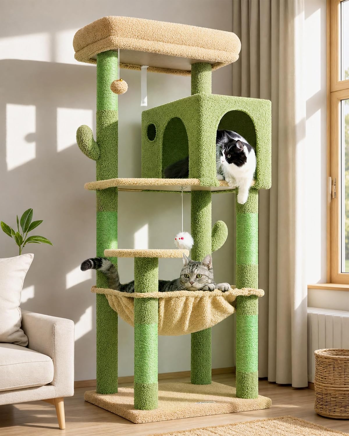 Globlazer Cat Tree Tower with Scratching Post for Indoor Cats, F53