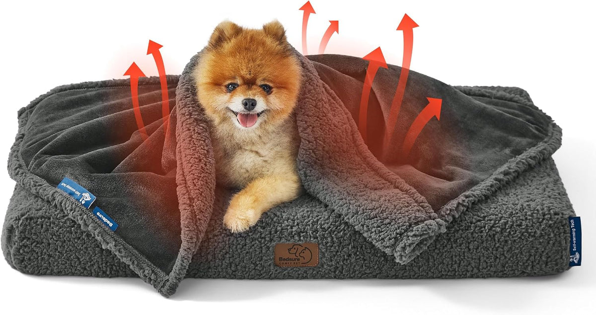 Bedsure Waterproof Dog Blankets for Large Dogs Sherpa Fleece Throw, 40X50