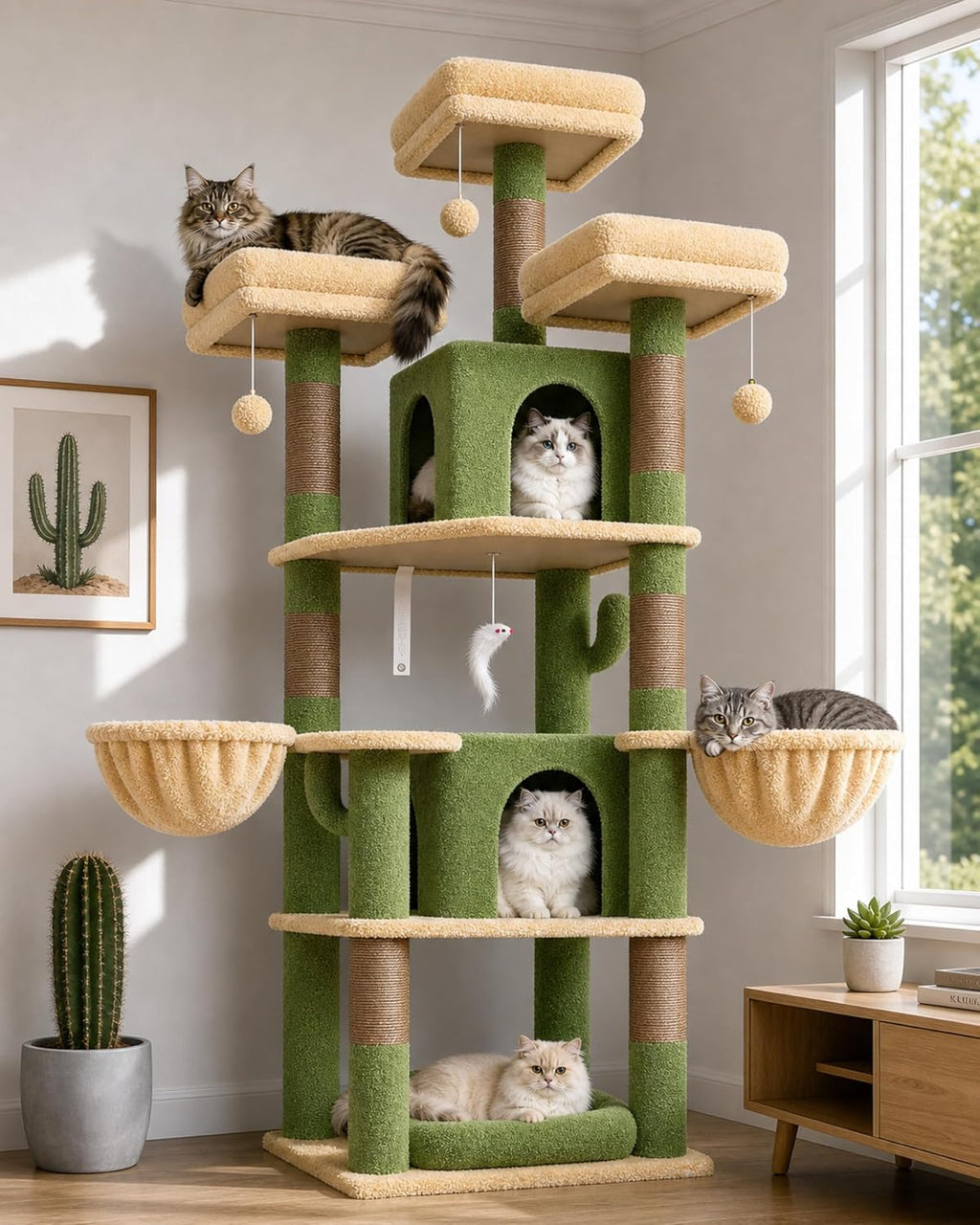 Globlazer Big XXL Cat Tower for Indoor Multiple Cats, F80, Dark Grey