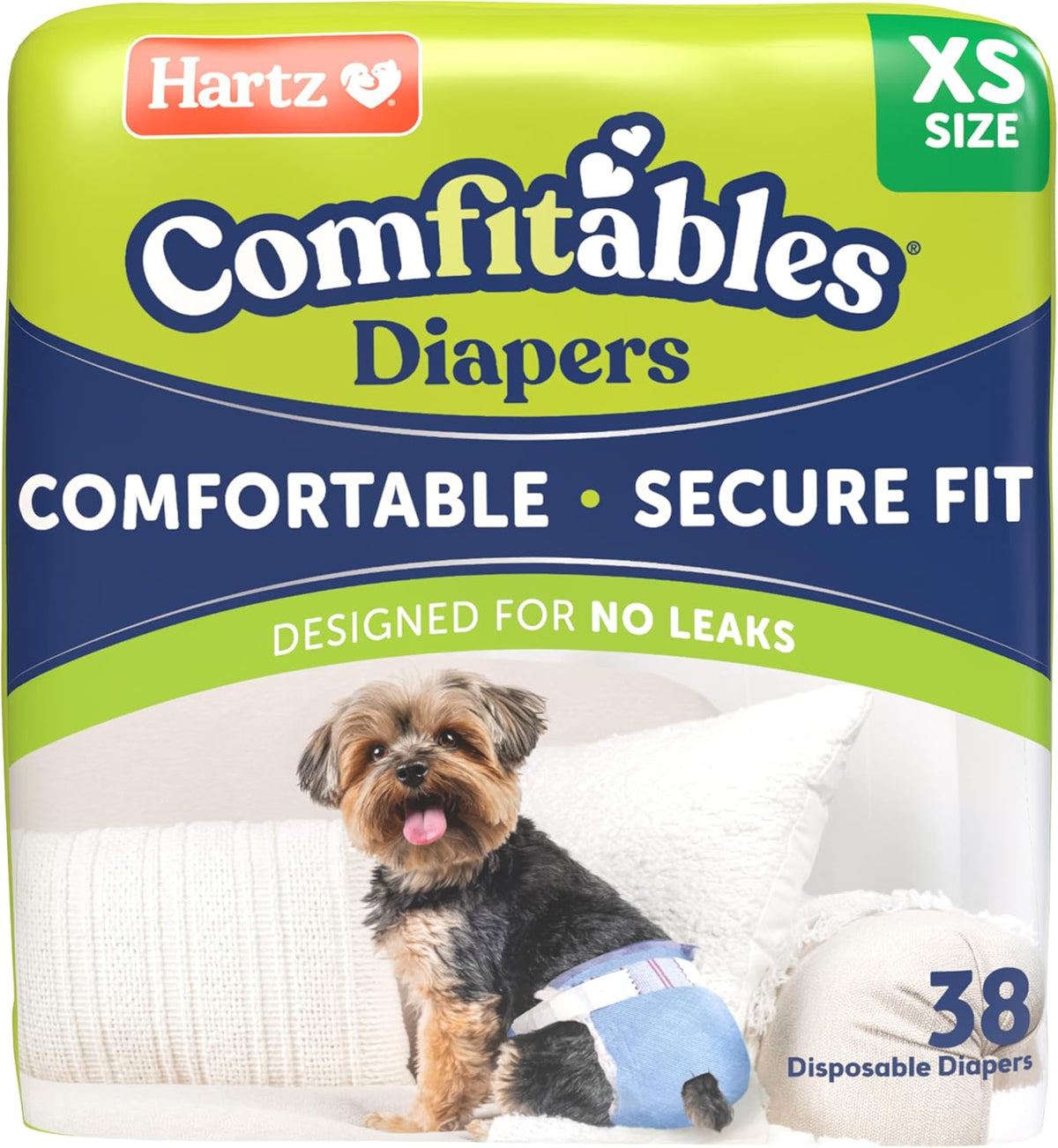 Hartz Disposable Dog Diapers, Size M 32 count, Comfortable & Secure Fit, Easy to Put On