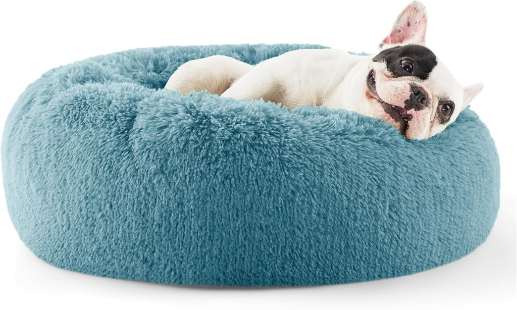 Bedsure Calming Dog Bed Medium Size Dog Donut Washable Pet Bed,30ins Camel