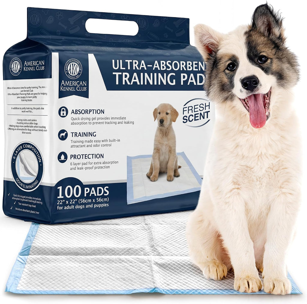 AKC Dog Training Pads, XL 28" x 30", Fresh Scent, 50 Count