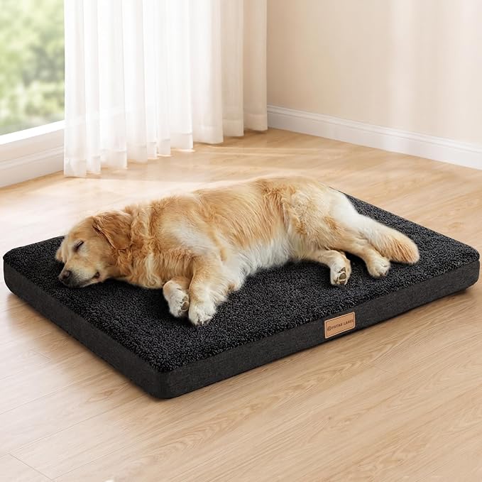 Patas Lague Orthopedic Large Dog Bed Washable Pet Sofa Mat 48''X30'' Black