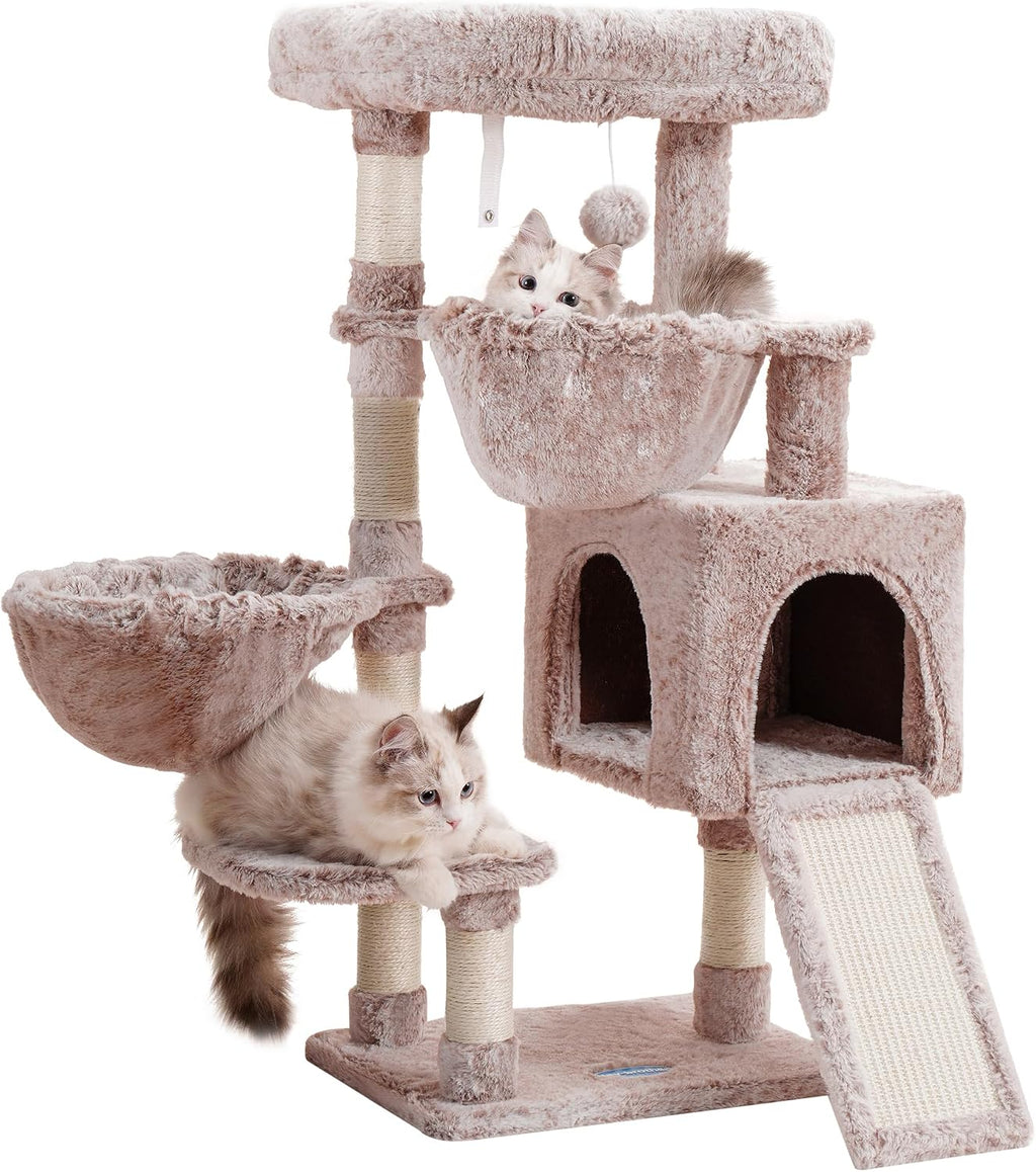 Hey-brother Cat Tree Tower with Large Bed, Hammocks, Scratcher, MPJ006SW