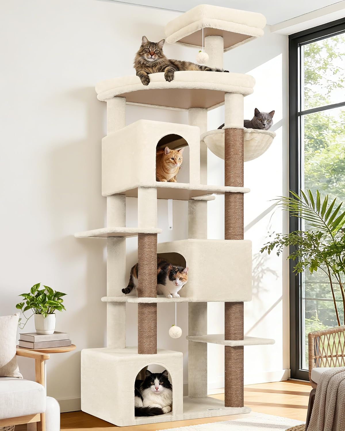 Globlazer Large Cat Tree for Large Adult Cats, Tall Sturdy Cat Tower, S80