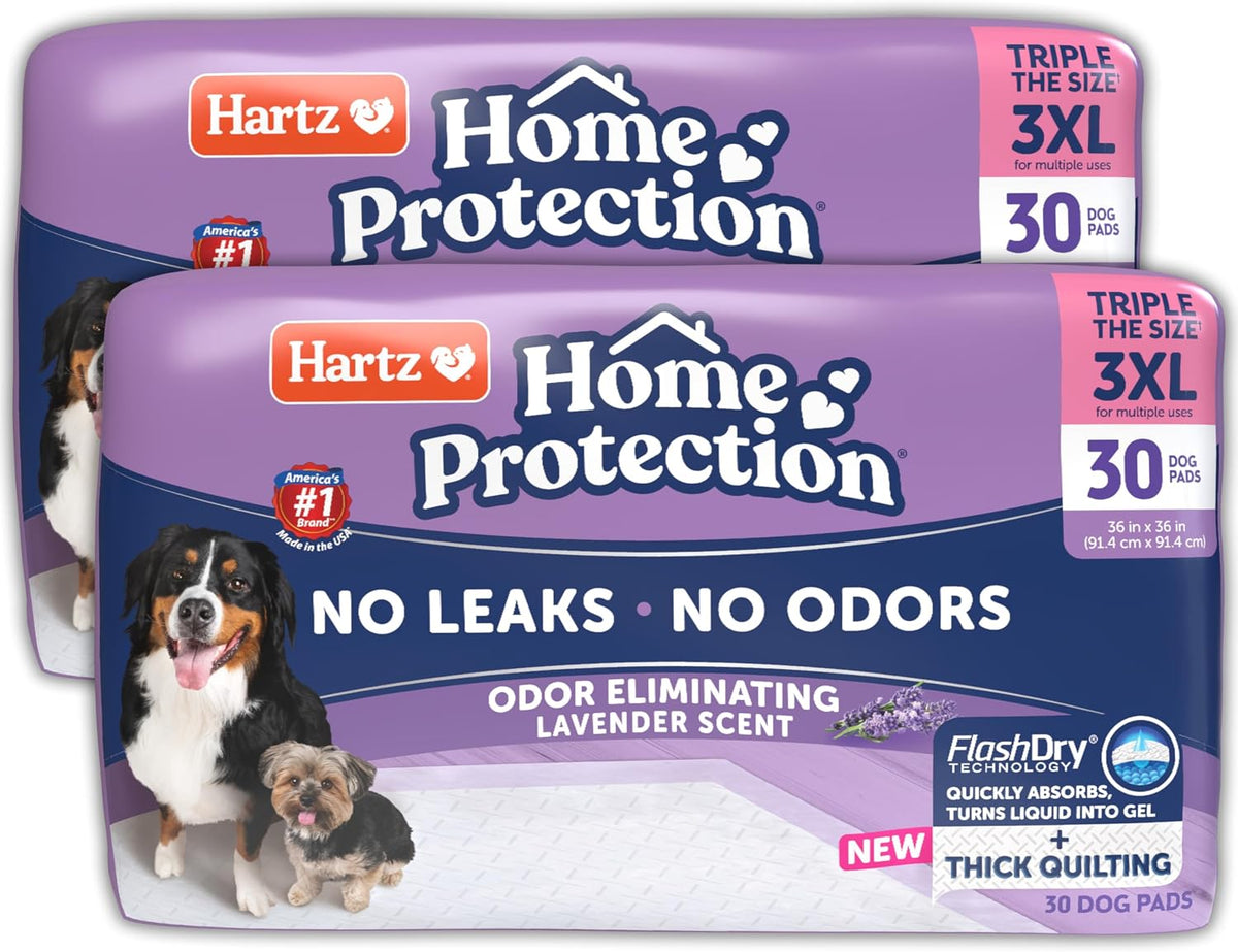 Hartz Home Protection Lavender Scent Odor Eliminating Dog Pads, 3XL, 30ct