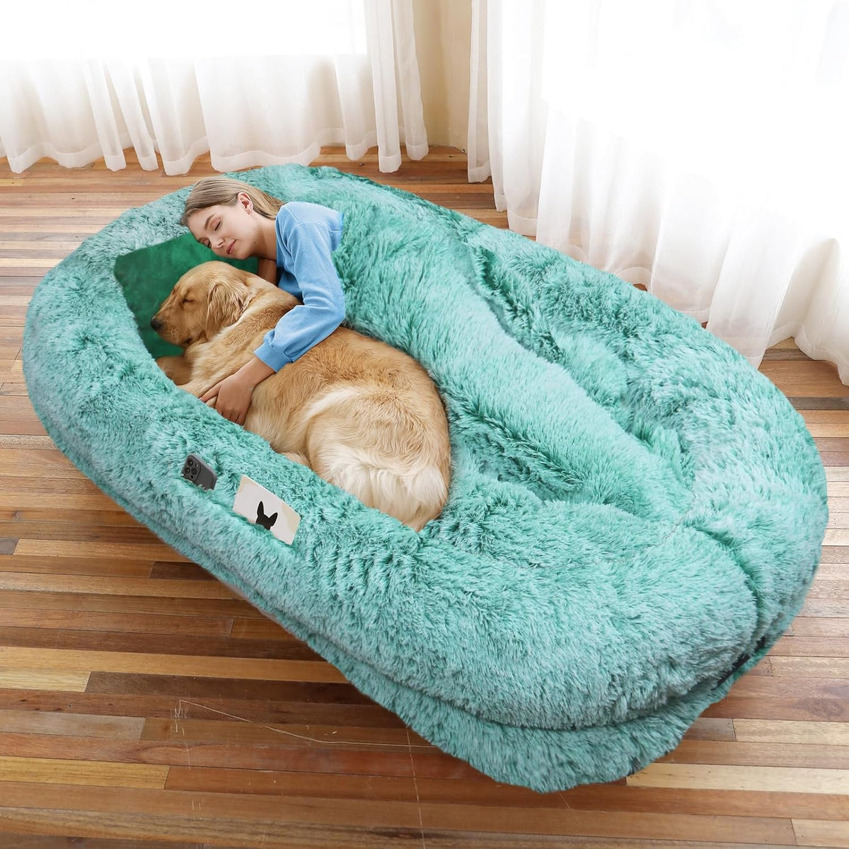 WROS Human Dog Bed for Adult, 71"x45"x12" Giant Calming Nest Beds, Grey