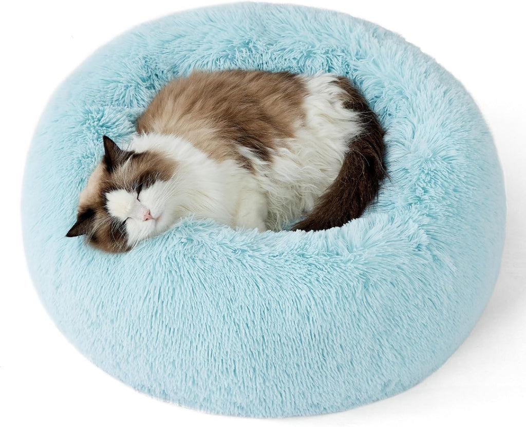 Bedsure Calming Dog Bed Medium Size Dog Donut Washable Pet Bed,30ins Camel