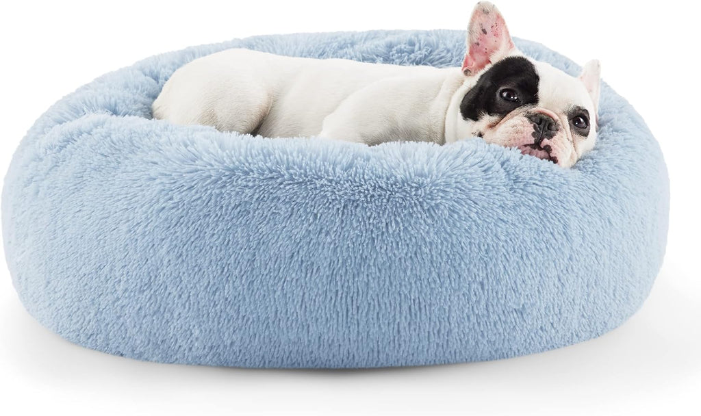 Bedsure Calming Dog Bed Medium Size Dog Donut Washable Pet Bed,30ins Camel