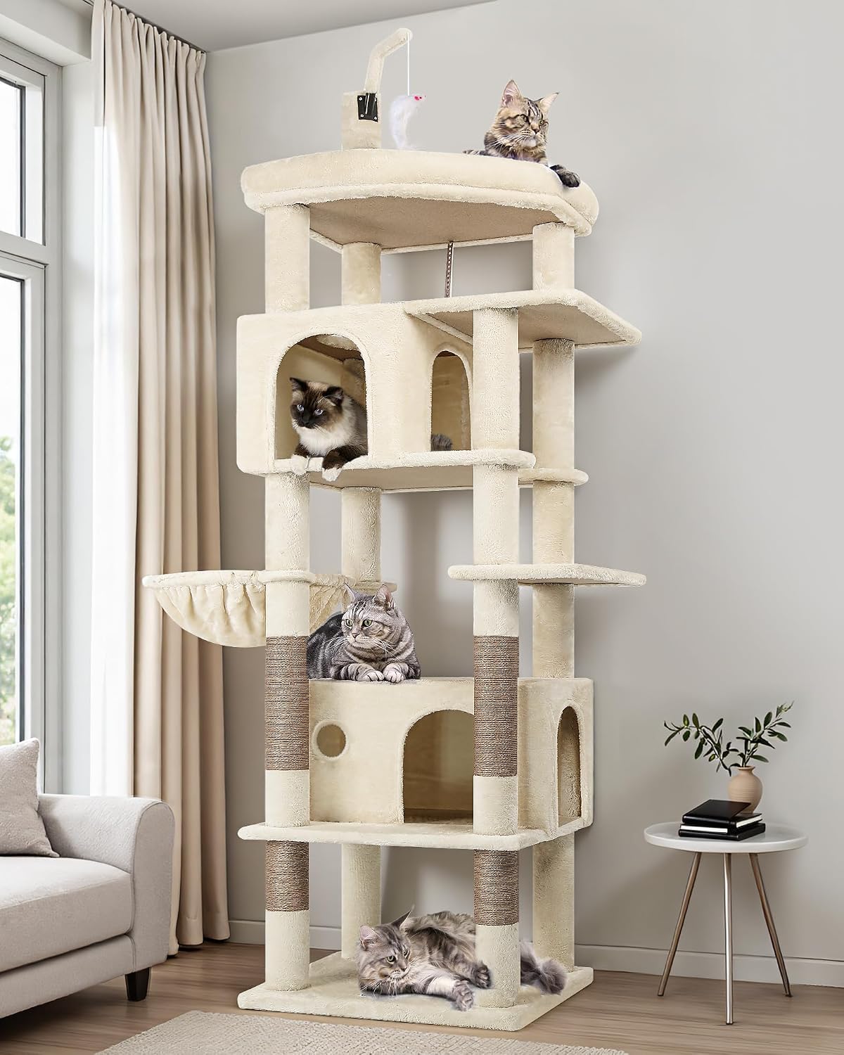 Globlazer Cat Tree for Large Adult Cats, Heavy Duty Indoor Cat Tower, F74B