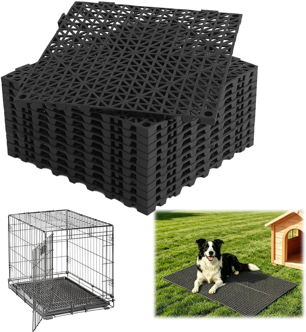 Dog Kennel Pad,Raised Grid Mat for Dog Crate Pan,Cut Freely