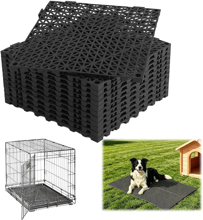 Dog Kennel Pad,Raised Grid Mat for Dog Crate Pan,Cut Freely
