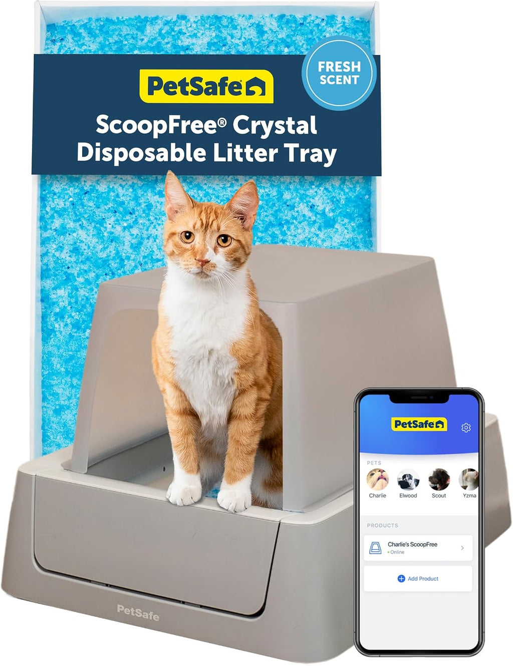 PetSafe ScoopFree Crystal Pro Legacy Self-Cleaning Litter Box, Uncovered