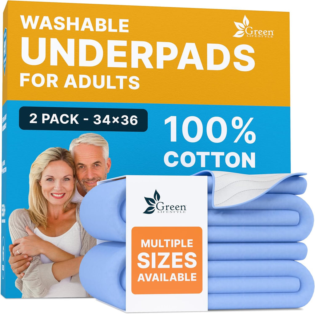 Washable Underpads - Large Pads for use as Incontinence Bed Pads, Reusable Pet Pads, Great for Dogs, Cats, Bunny, Seniors Bed Pad (Pack of 2 - 41x41)