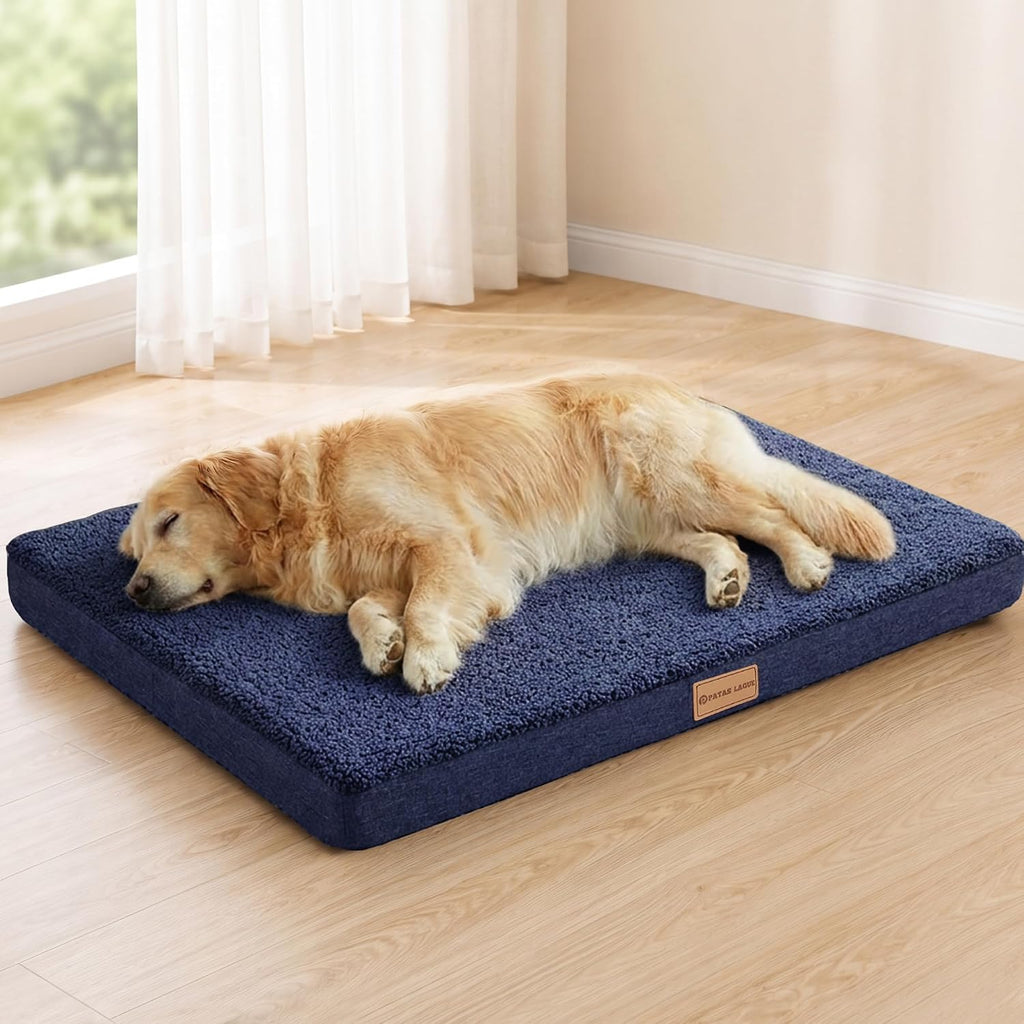 Patas Lague Orthopedic Large Dog Bed Washable Pet Sofa Mat 48''X30'' Black