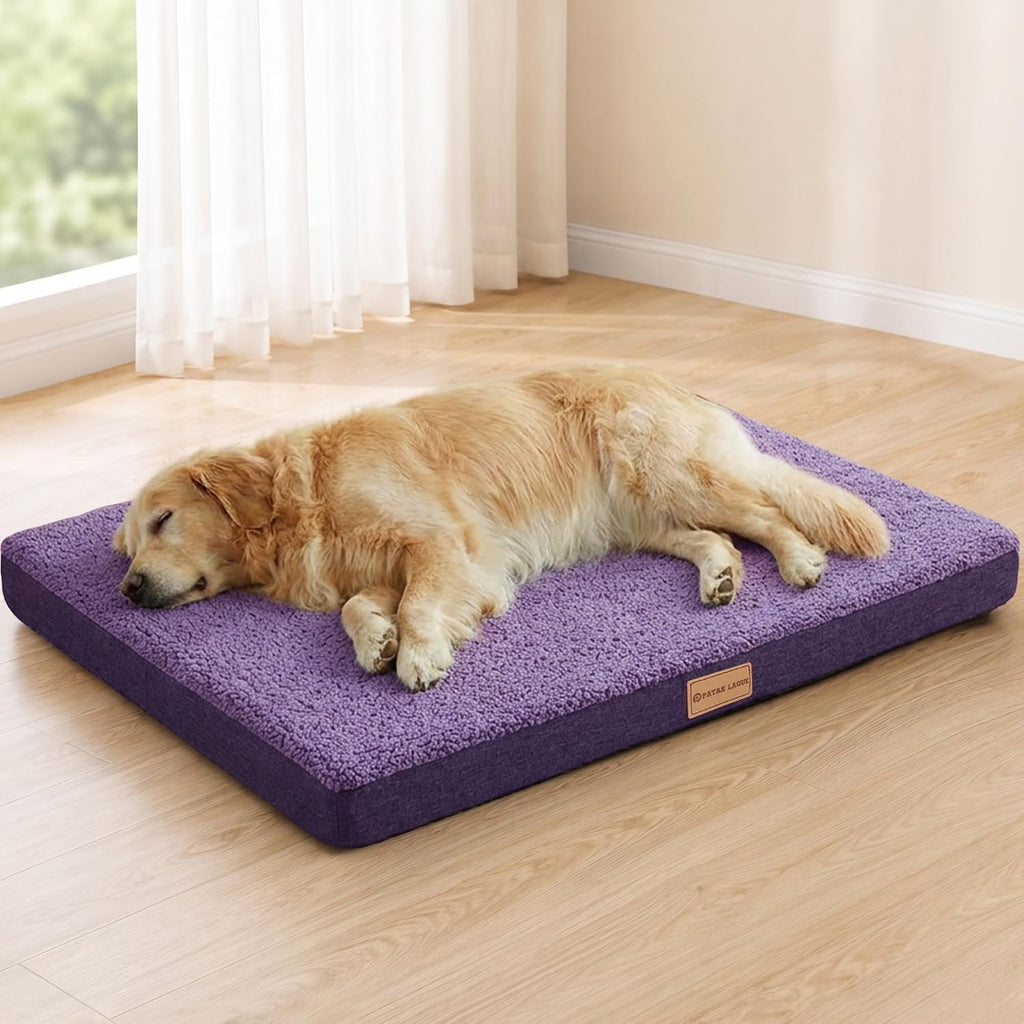 Patas Lague Orthopedic Large Dog Bed Washable Pet Sofa Mat 48''X30'' Black