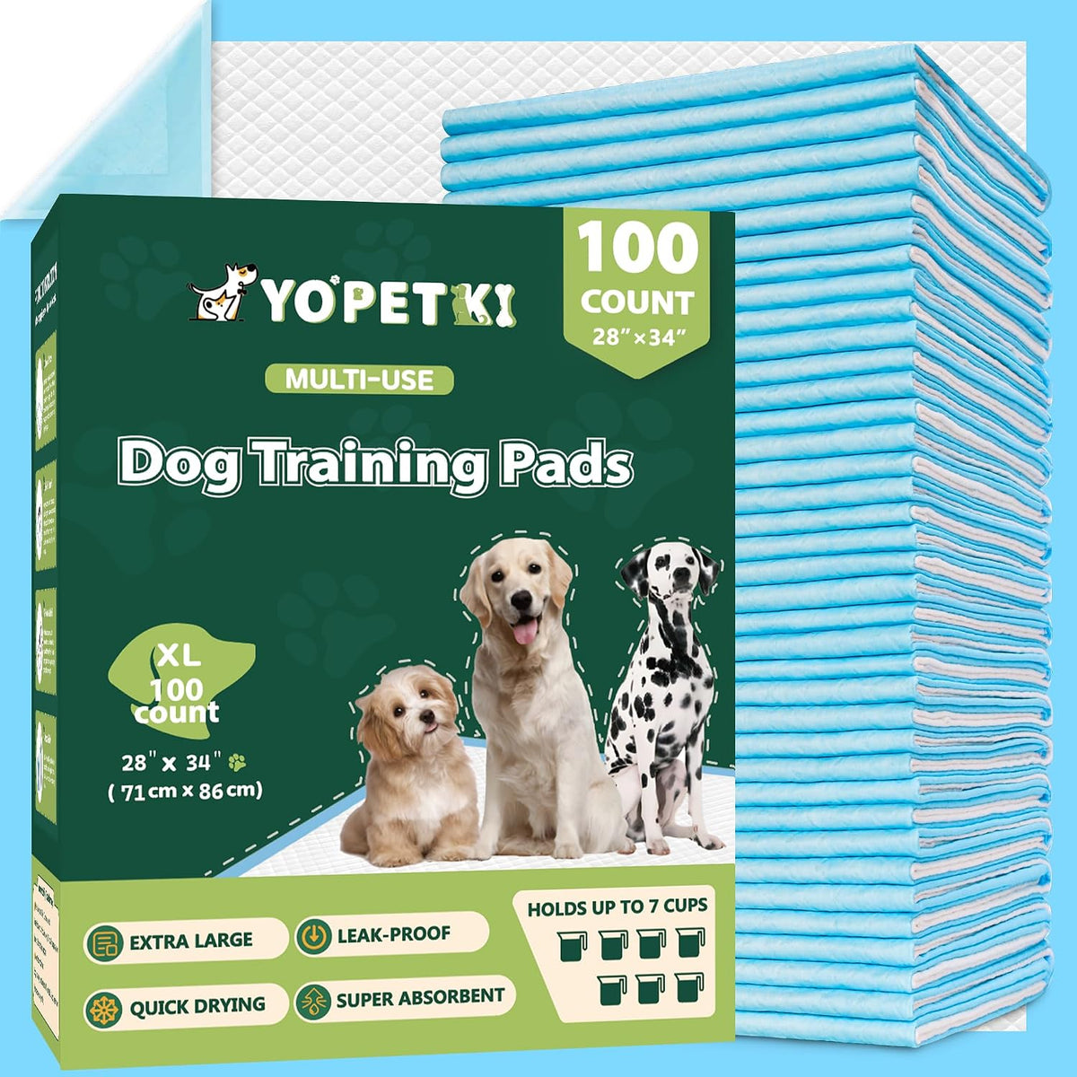 60 Count Extra Large Dog Pee Pads 28" x 34", Super Absorbent X-Large Puppy Pads Disposable Dogs Training Pads, Quick Drying Leak-Proof Dog Potty Pads for Doggies Puppies