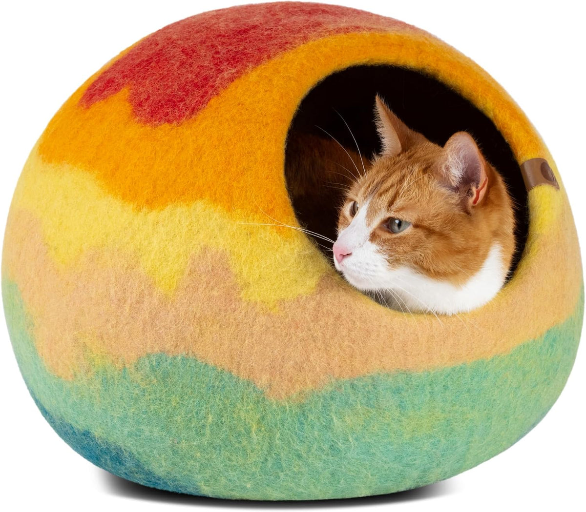 Cat Cave - Merino Wool Bed for Indoor Cats (Light Gray, Medium)